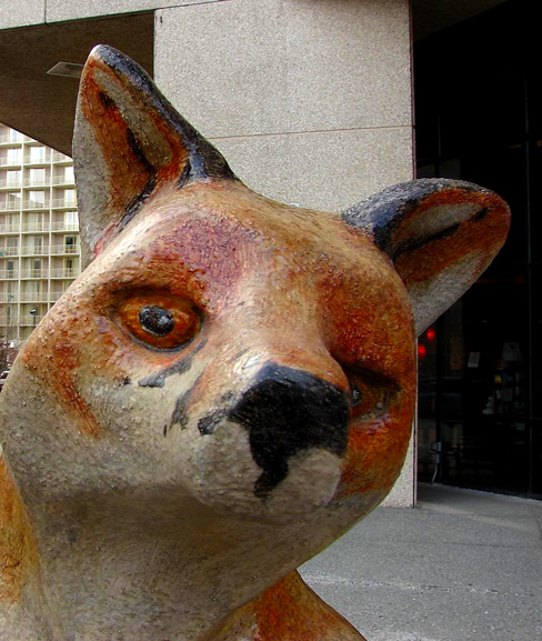 Fox Sculpture in Downtown Anchorage