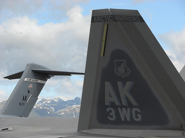 Airplanes at airshow at JBER, Alaska